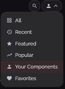 Component Sidebar component source menu