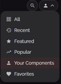 Component Sidebar component source menu