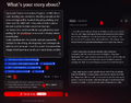 The new Create screen: 1. Prompt window 2. Component list 3. Add button 4. Plan button 5. Create Story button 6. Custom ideas